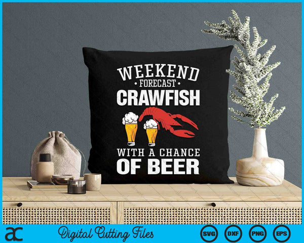 Crawfish Boil Weekend Forecast Cajun Beer Festival SVG PNG Digital Cutting Files