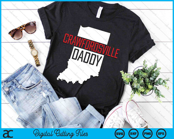 Crawfordsville Daddy Indiana State Map SVG PNG Digital Printable Files