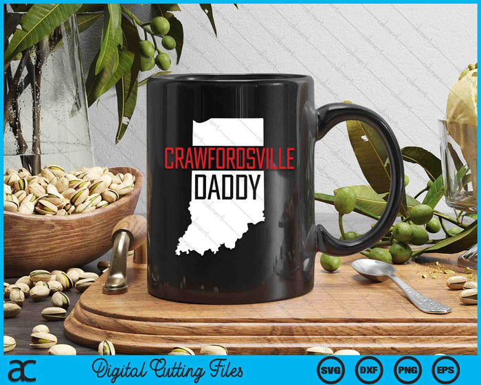 Crawfordsville Daddy Indiana State Map SVG PNG Digital Printable Files