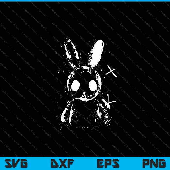 Creepy Cute Bunny Rabbit Alt Goth Grunge Horror Aesthetic SVG PNG Digital Cutting Files