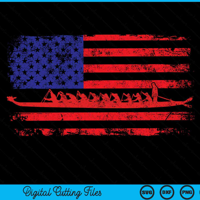Crew Rowing Boat Oars Us American Flag SVG PNG Digital Cutting Files