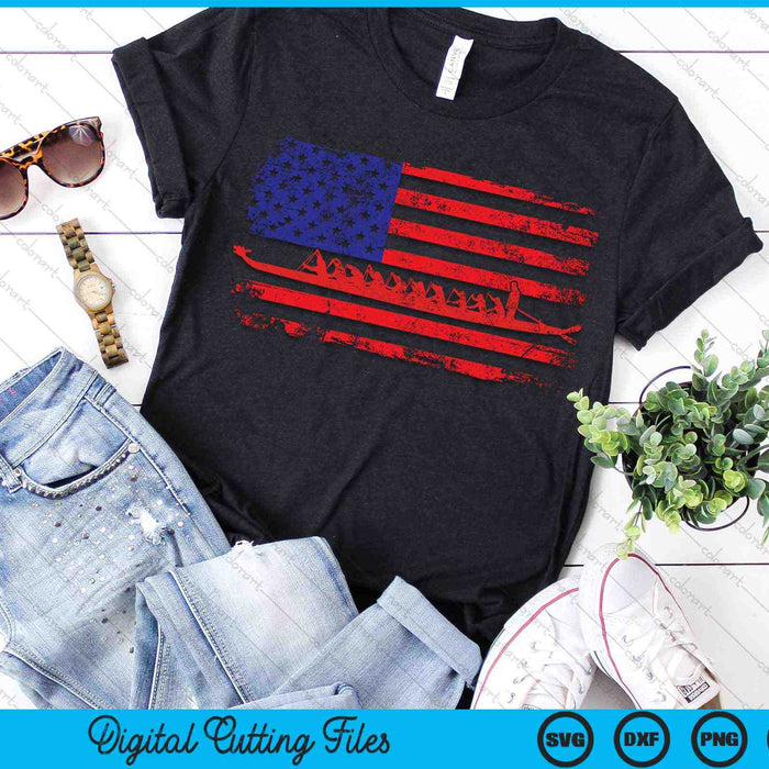 Crew Rowing Boat Oars Us American Flag SVG PNG Digital Cutting Files