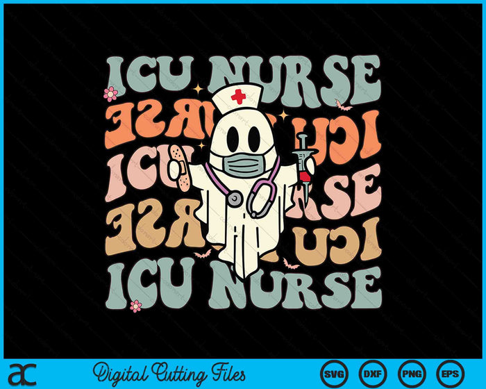 Critical Care Nurse ICU Neonatal Groovy Halloween Nursing SVG PNG Digital Cutting Files