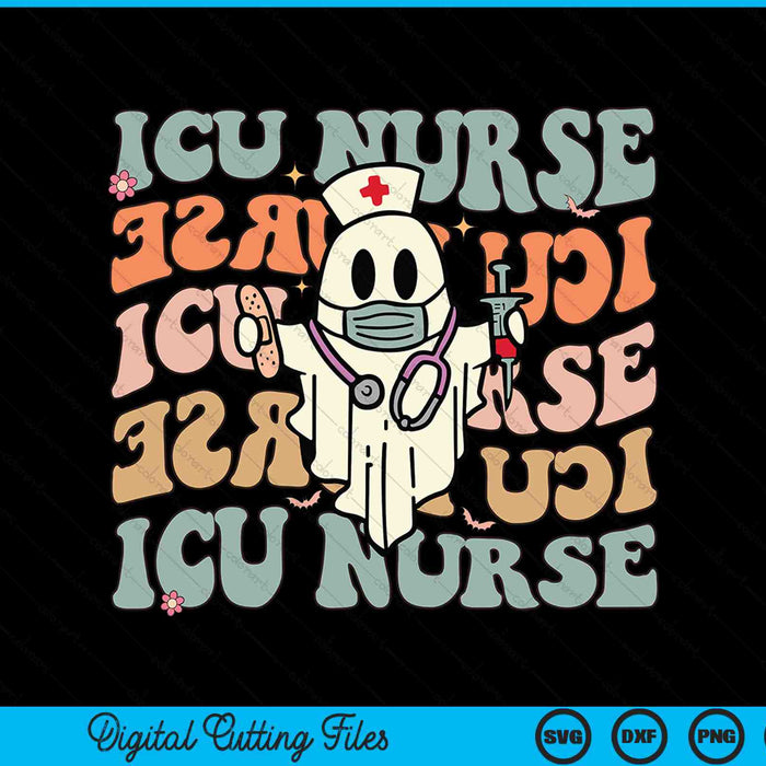 Kritieke zorg verpleegkundige ICU neonatale Groovy Halloween verpleegkunde SVG PNG digitale snijbestanden