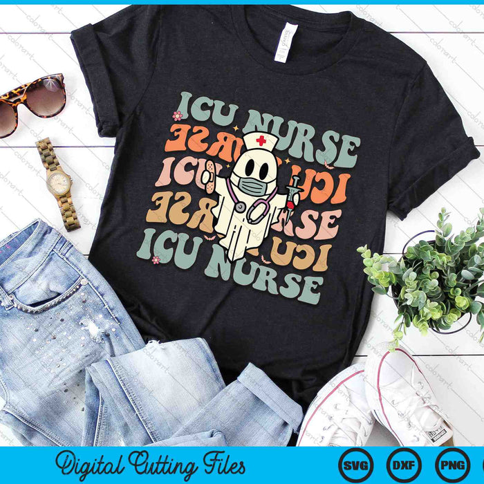 Critical Care Nurse ICU Neonatal Groovy Halloween Nursing SVG PNG Digital Cutting Files