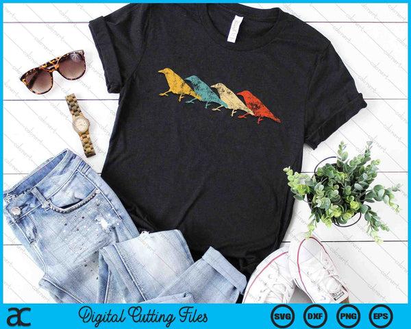 Crow Vintage Retro Raven Bird Lover 60s 70s SVG PNG Digital Cutting Files - on a t-shirt