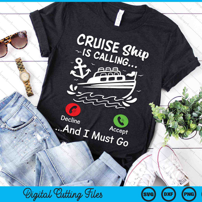 Cruiseschip belt en ik moet gaan cruiseschip SVG PNG digitale snijbestanden