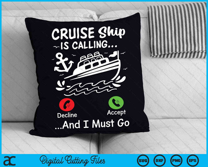 Cruiseschip belt en ik moet gaan cruiseschip SVG PNG digitale snijbestanden