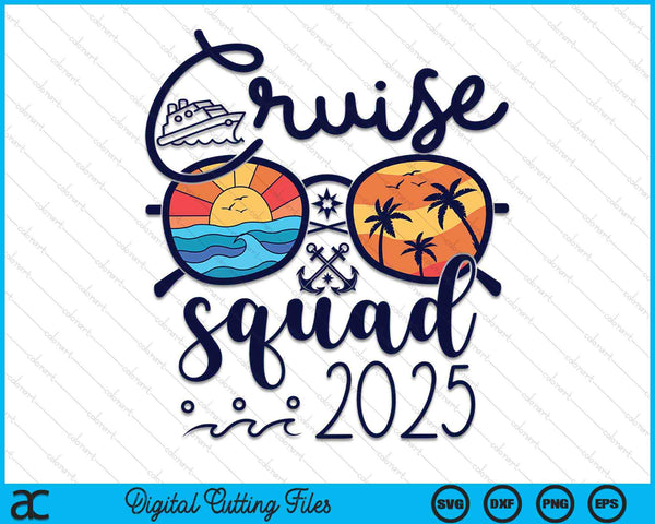 Cruise Squad 2025 vakantie groep Squad familie bijpassende SVG PNG digitale snijbestanden