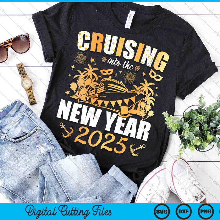 Cruising Into 2025 New Years Eve Party Favors Family Holiday SVG PNG Digital Printable Files