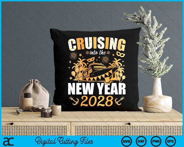 Cruising Into 2028 New Years Eve Party Favors Family Holiday SVG PNG Digital Printable Files