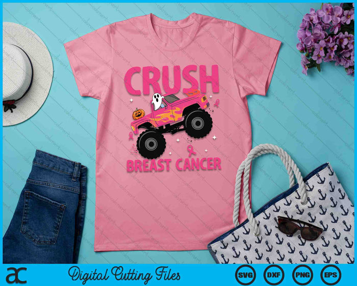 Crush Breast Cancer Awareness Monster Truck Halloween SVG PNG Digital Cutting File