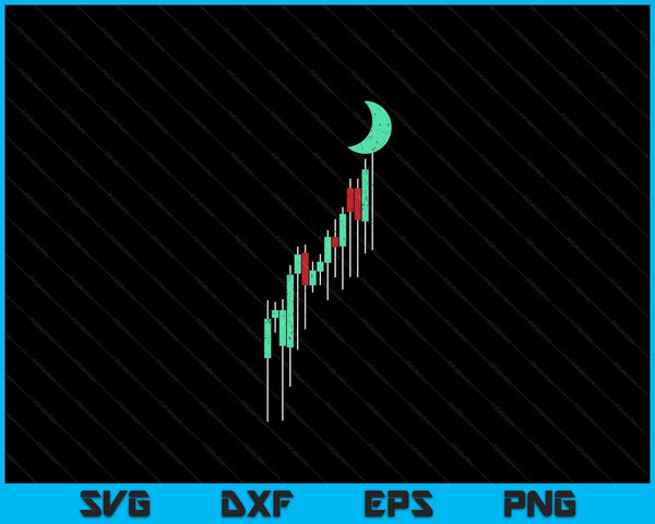 Crypto currency hodl vintage bull market chart to the moon SVG cut file