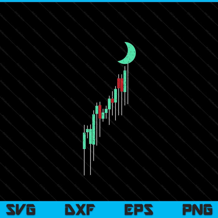 Crypto currency hodl vintage bull market chart to the moon SVG cut file