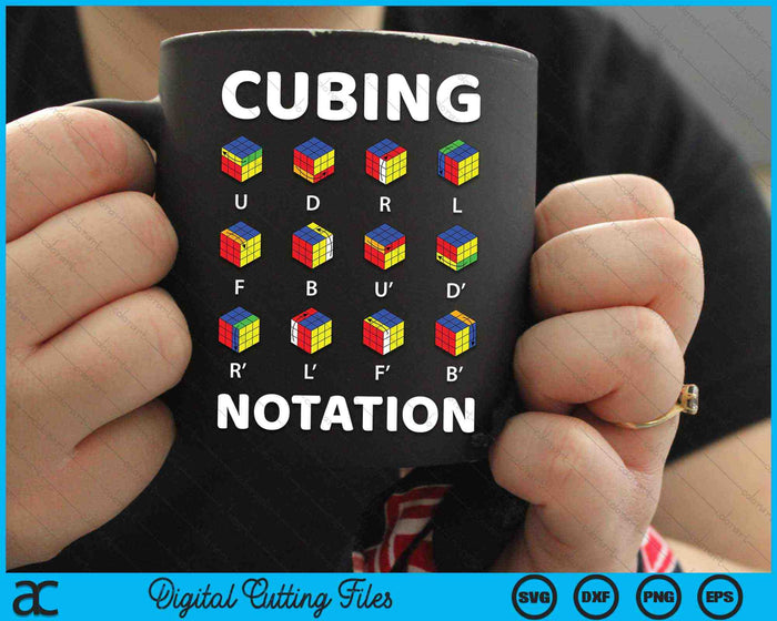 Cubing Notation Funny Speed Cubing Math SVG PNG Digital Cutting Files