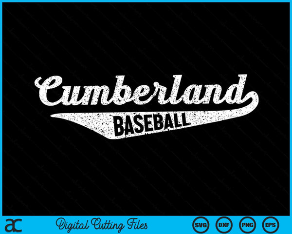 Cumberland honkbal Script Vintage noodlijdende SVG PNG digitale snijbestanden