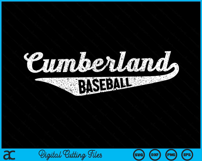 Cumberland honkbal Script Vintage noodlijdende SVG PNG digitale snijbestanden