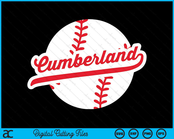 Cumberland honkbal Vintage Cumberland trots liefde stad rode SVG PNG digitale snijden-bestanden