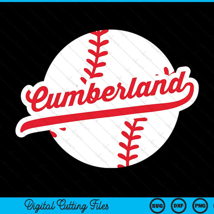 Cumberland baseball vintage cumberland pride love city red SVG PNG cut file for Cricut