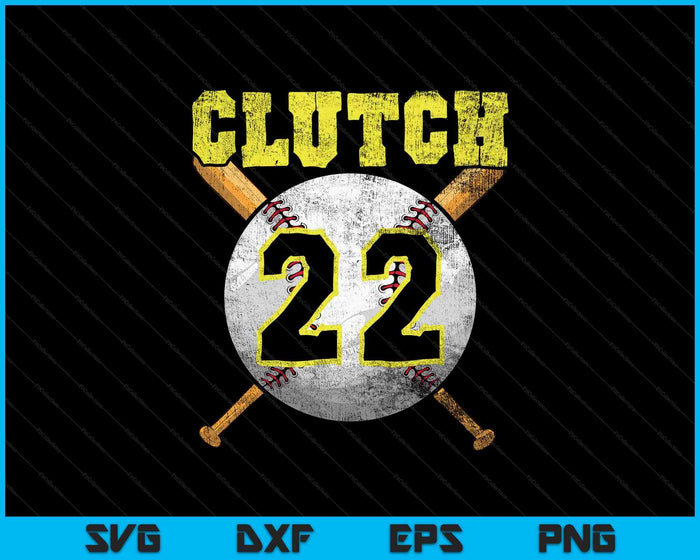 Cutch 22 Diseño de béisbol deportivo para fanáticos de Pittsburgh SVG PNG Archivos