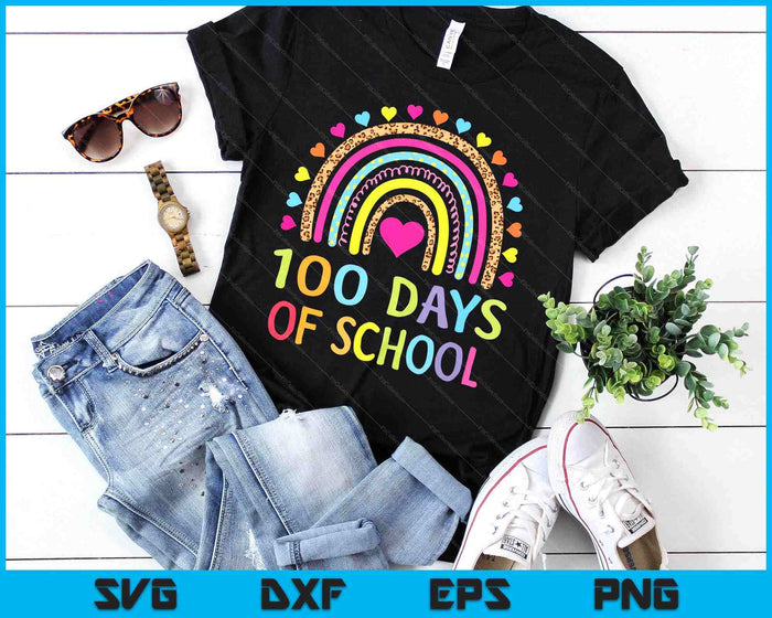 Cute 100 Days Of School Rainbow 100th Day Of School SVG PNG Digital Printable Files