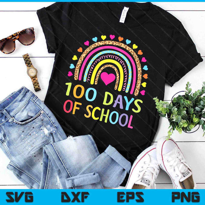 Cute 100 Days Of School Rainbow 100th Day Of School SVG PNG Digital Printable Files