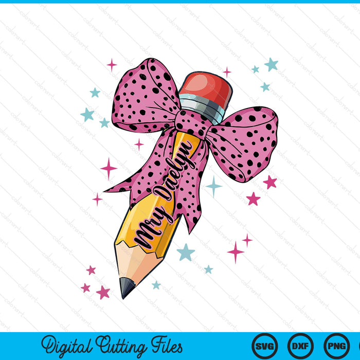 Cute 100 Days School Pencil Bow Teacher SVG PNG Digital Printable Files