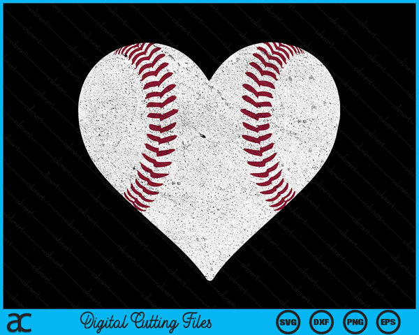 Cute Baseball Heart For Mom Dad SVG PNG Digital Cutting Files