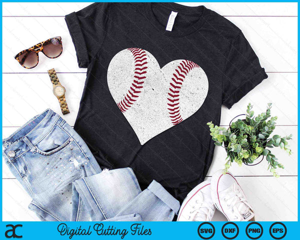 Cute Baseball Heart For Mom Dad SVG PNG Digital Cutting Files