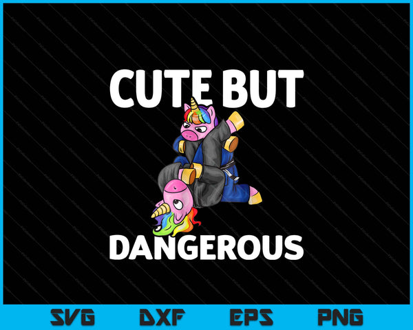 Cute but dangerous jiu jitsu unicorn SVG cut file