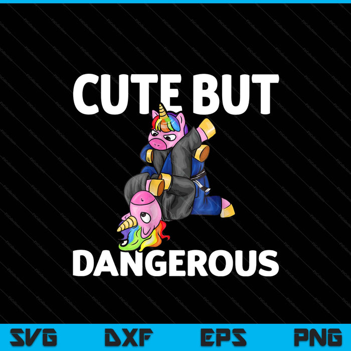 Cute but dangerous jiu jitsu unicorn SVG cut file