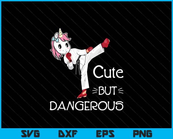Cute but dangerous karate taekwondo unicorn karate SVG cut file