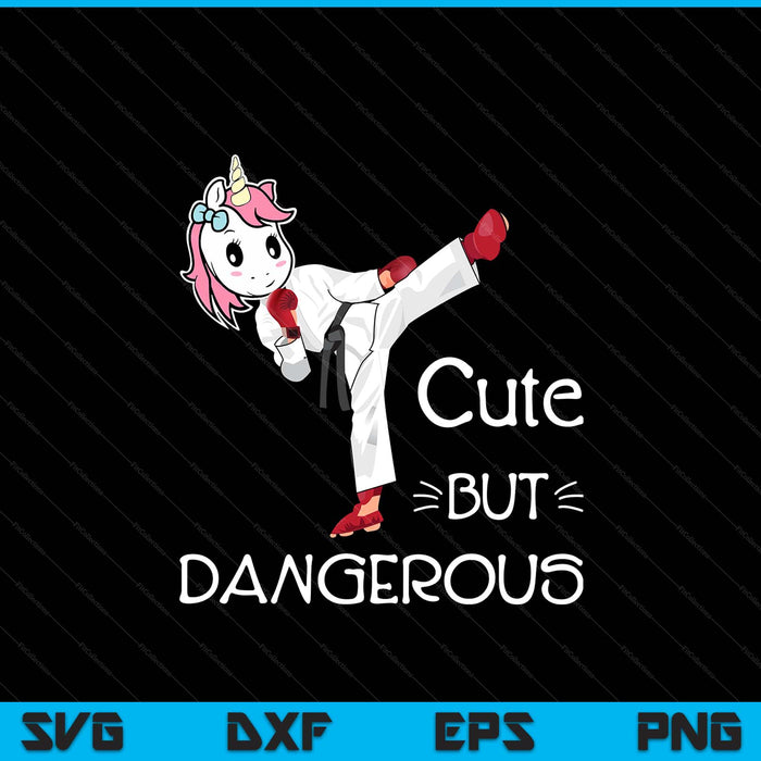 Cute but dangerous karate taekwondo unicorn karate SVG cut file