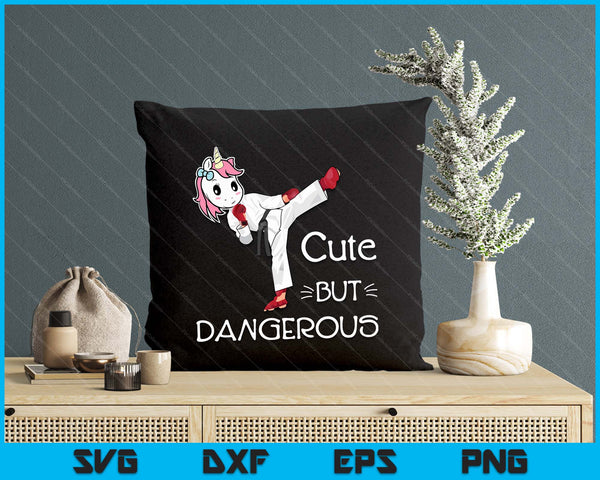 Cute But Dangerous Karate Taekwondo Unicorn Karate SVG PNG Digital Printable Files