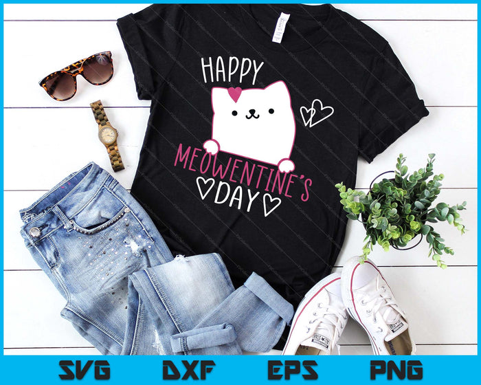 Cute Cat Valentines Day Shirt For Girls Kitty Quote SVG PNG Digital Printable Files