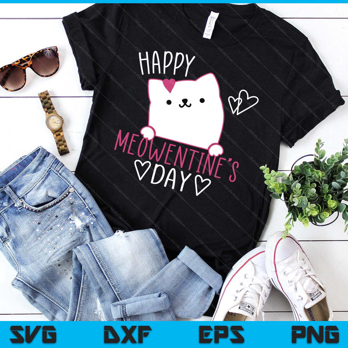 Cute Cat Valentines Day Shirt For Girls Kitty Quote SVG PNG Digital Printable Files