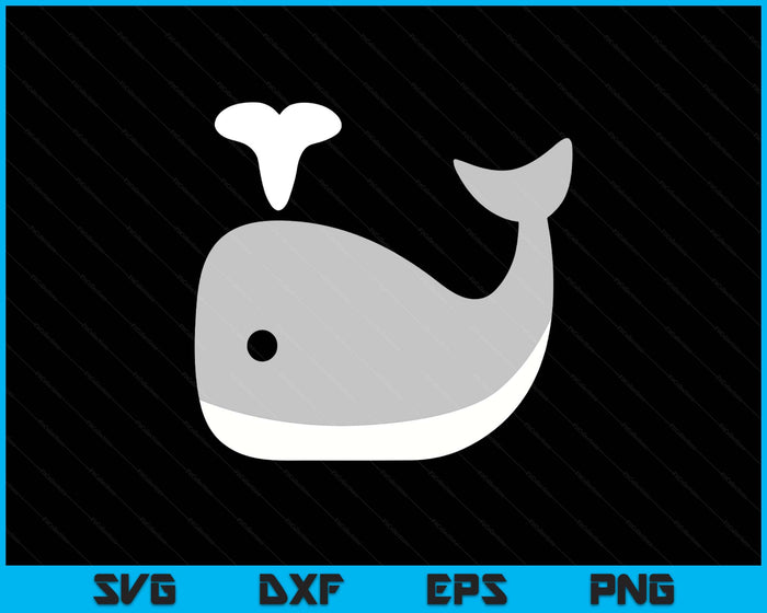 Cute Colorful Grey Whale SVG PNG Digital Printable Files