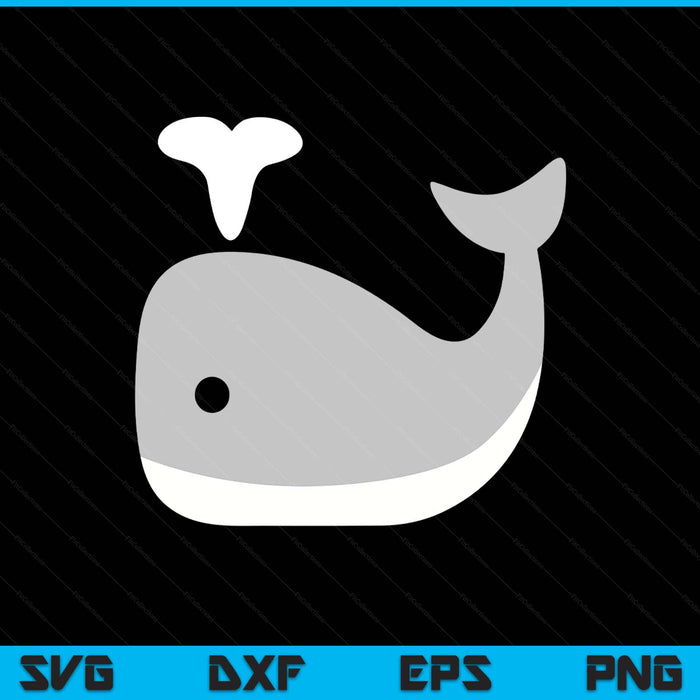 Cute colorful grey whale SVG cut file