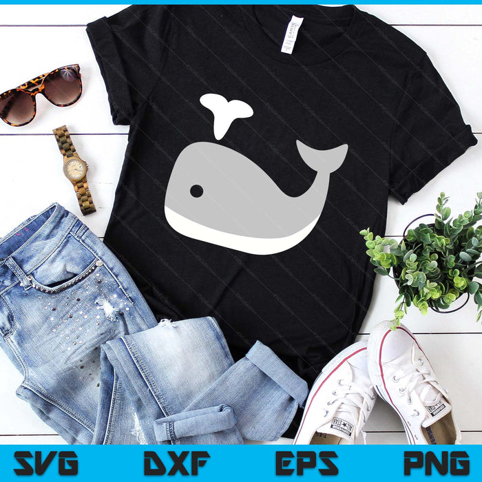 Cute Colorful Grey Whale SVG PNG Digital Printable Files