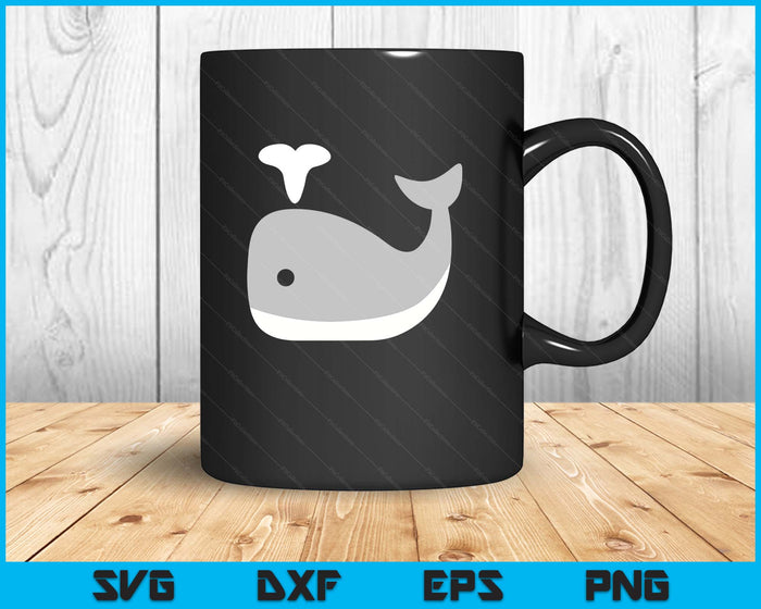 Cute Colorful Grey Whale SVG PNG Digital Printable Files