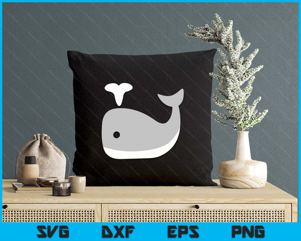 Cute Colorful Grey Whale SVG PNG Digital Printable Files