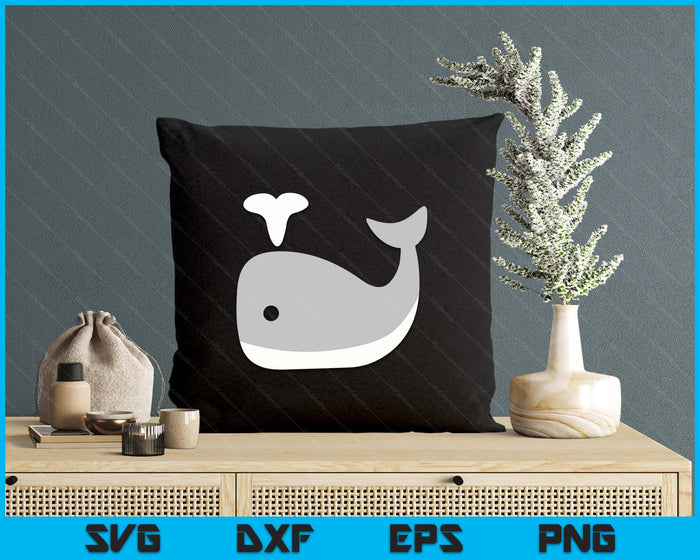 Cute Colorful Grey Whale SVG PNG Digital Printable Files