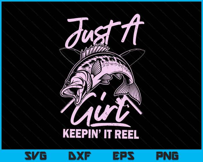 Cute Fishing Funny Keeping It Reel Purple Pink SVG PNG Digital Printable Files