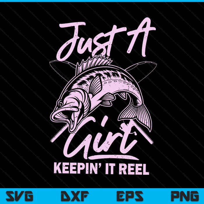 Cute fishing keeping it reel purple pink SVG PNG cut file for Cricut