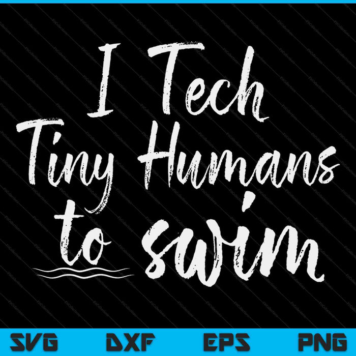 Cute swim coach tiny humans swimming instructor SVG cut file