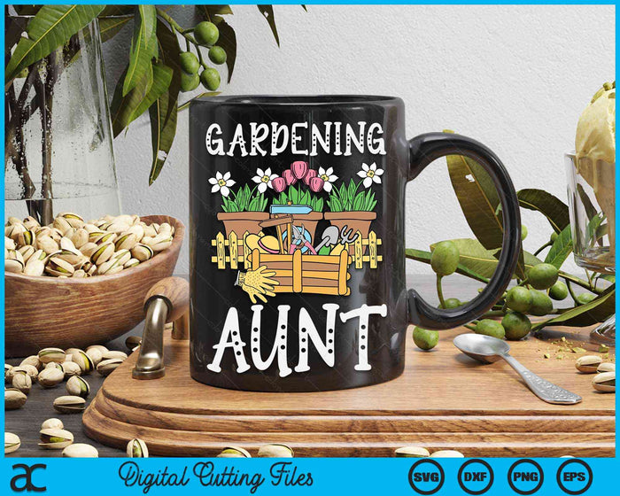 Cute Gardening Aunt Gift Vegetable Garden Gardener SVG PNG Digital Cutting Files