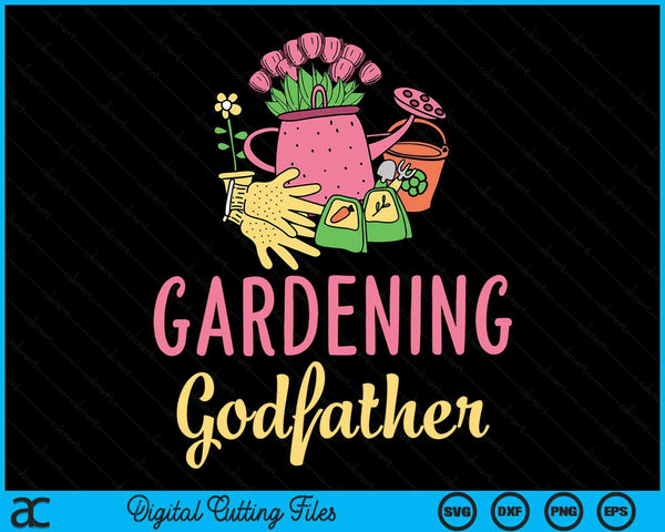 Schattig tuinieren Godfather moestuin tuinman SVG PNG digitale snijbestanden