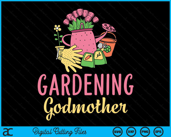 Schattig tuinieren Godmother moestuin tuinman SVG PNG digitale snijbestanden