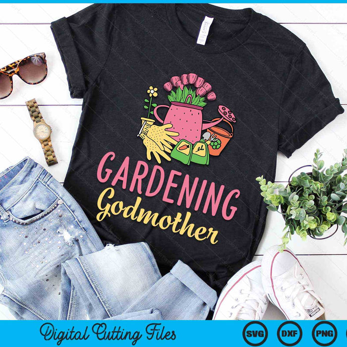 Cute Gardening Godmother Vegetable Garden Gardener SVG PNG Digital Cutting Files