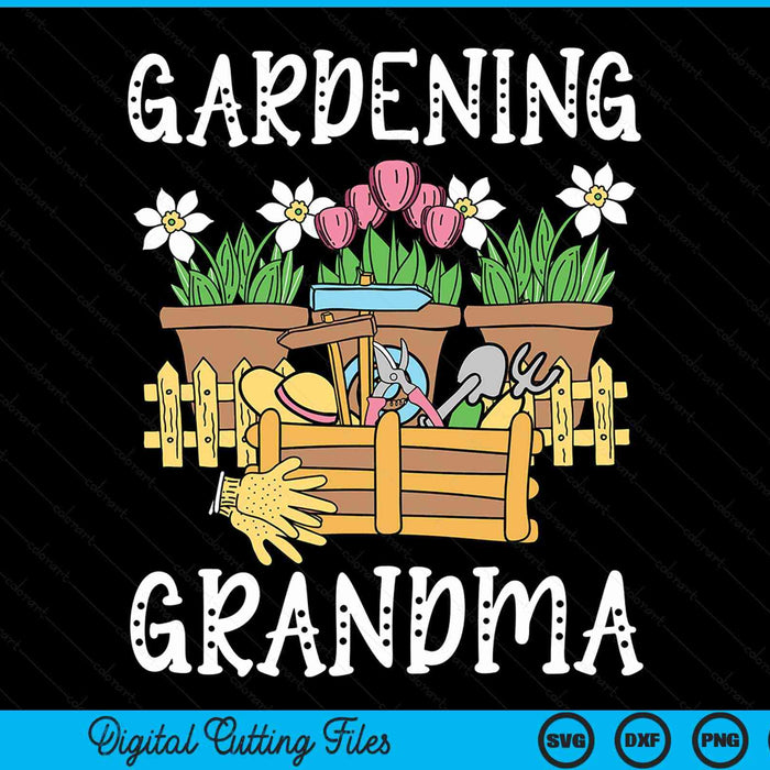 Cute gardening grandma vegetable garden gardener SVG PNG cut file for Cricut